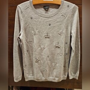 Embellished Gray Sweater